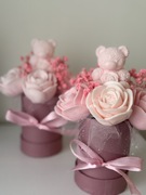 mydlany flower Box z misiem