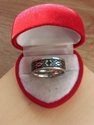 Pierścionek męski sygnet pierścionek z wzorem pierścionek stal nierdzewna 