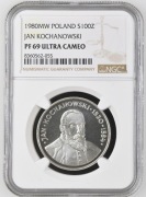100 zł - 1980 - Jan Kochanowski - NGC PF69 Ultra Cameo