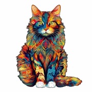 Puzzle drewniane - Kot, rozmiar A3, L, największe