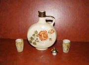 Karafka ceramiczna + 2 kieliszki, styl  Art Deco,
