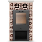 Piec kominek kaflowy wolnostojący koza GRANDE 10 kW kolor brązowy