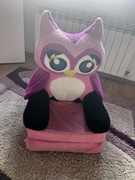 Różowy rozkładany fotel dla dziecka – sówka