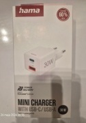 Hama ładowarka sieciowa Mini, PD QC, 1xUSB-C, 1xUSB-A 30W biała (201992)