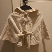 Pelerynka/Poncho dla dziewczynki z kapturem, beżowa, rozmiar 92