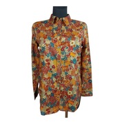 Koszula Benetton S 100% bawełna kwiaty retro elegancka