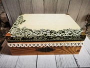 szkatułka, herbaciarka decoupage