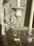 świecznik metalowy biały duży pięcioramienny