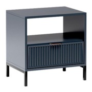 ZESTAW 2 szt. INDIGO Szafka nocna z RYFLOWANĄ Szufladą 54,5 NOGI METAL