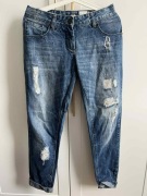 Spodnie jeansowe damskie niebieskie z dziurami Boyfriend MEDICINE r. 27
