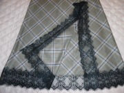 Spódniczka spódnica midi Blu Royal brązy krata koronka 38-40 M-L nowa