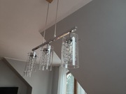 Komplet Żyrandol 2 szt + lampka Glamour kryształki srebrny 