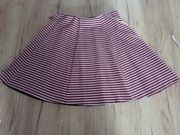Nowa mini spódniczka Bershka biało czerwona 36