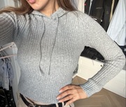 Stradivarius sweter z kapturem hoodie dzianinowy bluza kaptur Zara Bershka