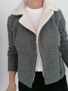 Sweter, bluza, na zamek, wykończone futerkiem