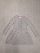 Elegancka szara srebrna sweterkowa sukienka Miss Mona Mouse 110 jak nowa