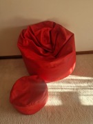 Ecopuf czerwona pufa sako + podnóżek