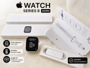Apple Watch Series 8 45mm Silver Aluminium White Sport Band stan idealny 