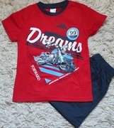 Dreams motocykl piżama chłopięca krótki rękaw krótkie spodenki rozm.116