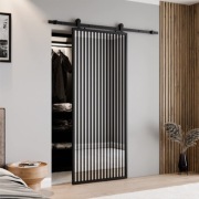 Drzwi szklane przesuwne ze szkłem loftowe nowoczesne z lustrem ścienne