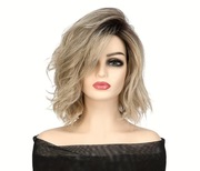Peruka blond brąz gradient ombre