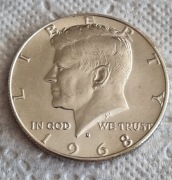 Half dolar pół dolara Kennedy 1968 srebro Ag (2)