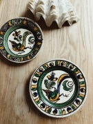 Stare gliniane talerze okolice Łowicza pocz. XX w 