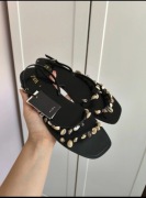 Czarne sandały Zara z muszelkami | nowe z metką | rozmiar 40