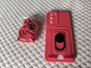 Etui na Samsung S23 Plus stand smycz pokrowiec ring silikonowe czerwone