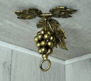 Wieszak Hak Uchwyt sufitowy kuty na doniczkę - Czarny + Złota Patyna (W15)