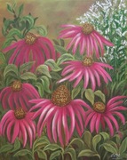 Obraz "Rudbekia", akryl na płótnie , 50x 40 cm,