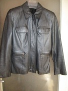 Kurtka ze skóry jagnięcej nappa grafitowa czerń 42