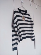 Cashmere Blend Sweter w czekoladowe pasy z kaszmirem