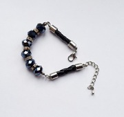 Bransoletka czarna z kryształami