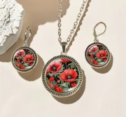 Zestaw biżuterii ze stali nierdzewnej w kolorze srebrnym Vintage Nowe