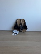 Klapki z kokardą Cleve 40 szare 