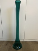 Wazon vintage huta szkła Sudety szmaragd wys. 80 cm. 5