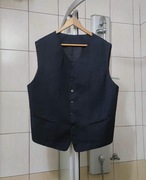 Bezrękawnik XL elegancki szary siwy męski do garnituru opinający cz