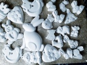 130 szt  figurki wielkanoc do malowania z gipsu 