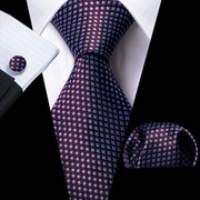 Zestaw krawat poszetka spinki do mankietów koszuli