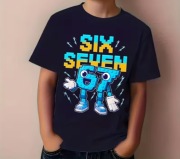 KOSZULKA DZIECIĘCA GRANATOWA SIX SEVEN 67 STEAL A BRAINROT ROBLOX 128 - 140