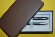 Zestaw prezentowy Parker pióro + długopis IM Gun Metal CT/ Cappuccino