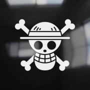 Naklejka na auto Luffy One Piece - Biała