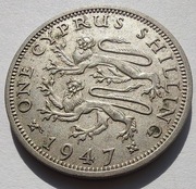 CYPR BRYTYJSKI 1 Shilling 1947 ŁADNA