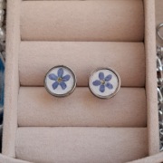 Kolczyki sztyfty niezapominajki stał chirurgiczna żywica 