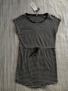 Nowa czarna biała sukienka w pasy paski marine Only 36