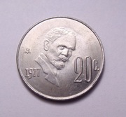 Meksyk 20 centavos 1977 PIĘKNA!