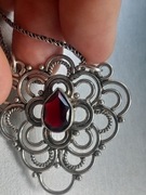 Granat szlifowany ?srebro naszyjnik piekny