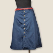Spódnica Folk 48 4XL granatowa zapinana midi bawełniana