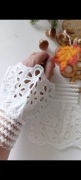 Mankiety białe rękawki na rękę koronka Boho 